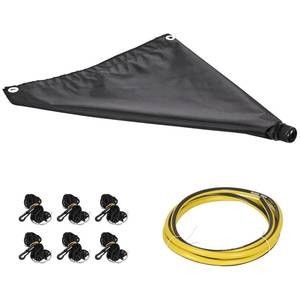 lot 20096 image: Heihonae Ceiling Leak Diverter Tarp, Heavy Duty Tarp Waterproof with Drain Hose, Designed for Roof Drip and Rain Collection, Water Leak Diverter for Ceiling and Roof Protection,3x3 ft