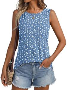 lot 20145 image: ORANDESIGNE Womens Floral Tank Tops Crewneck Sleeveless Casual Shirts XL