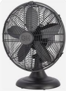 lot 1528 image: Good Housekeeping 12 Retro Oscillating Fan Matte Black Model 92603