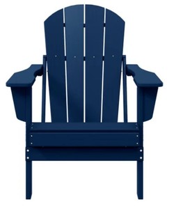 lot 1579 image: Modern Poly Folding Adirondack Chair Navy Blue OP6002-NB