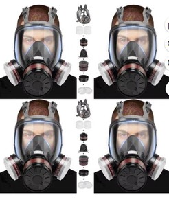 lot 1595 image: A 4 Pack Full Face Gas Welding Painting Polishing Mask