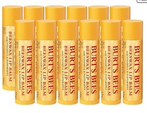 lot 8435 image: Burts Bees Beeswax Lip Balm Lot - 12 Tubes