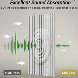 lot 19750 image: TONOR Wall Acoustic Panels 120 x 60 x 1 cm 2-Piece Set Polyester MDF