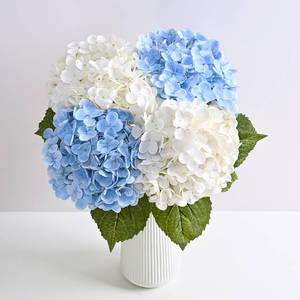 lot 1642 image: A 4Pcs 21in Latex Real Touch Hydrangea Artificial Flowers (2 White & 2 Blue)