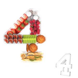 lot 1645 image: 13.8 Acrylic Number Charcuterie Tray, Fillable Charcuterie Box (Number 4)