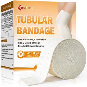 lot 1652 image: CARBOU Elasticated Tubular Bandage 4 x 11 yd (Size F), Compression Support