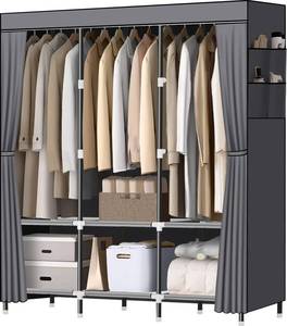 lot 1666 image: LOKEME Wardrobe Closet,Steel Pipe Diameter 19mm,Portable Closet for Bedroom