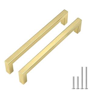 lot 1687 image: Goldenwarm 10 Pack 6-14 CC Brushed Gold Cabinet Pulls Drawer Pulls