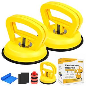 lot 1690 image: Ceoeyelin 9 Pack Powerful Car Dent Puller Kit, Multi-Function Suction Cup Dent Remover Tool for Auto Body, Screen, Tiles Lifting & Objects Moving (Yellow)