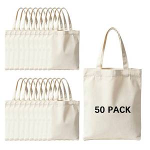lot 1703 image: ORJ 50 PCS 13 x 15 Inch Sublimation Blank Canvas Bags Bulk, Tote Bags for Sublimation, Canvas Tote Bags DIY Custom Shopping Bag
