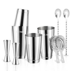 lot 1711 image: Nexsujo 8��Piece Boston Cocktail Shaker Set, Ideal Bartender Kit for Bar