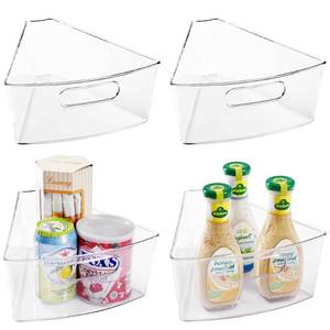lot 1715 image: Oubonun Lazy Susan Cabinet Organizer Bins for Kitchen 4 Pack, 18 Wedge