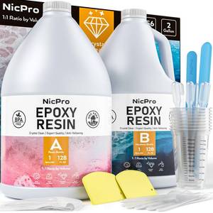 lot 1720 image: Nicpro 2 Gallon Crystal Clear Epoxy Resin, High Gloss Resin