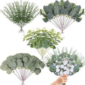 lot 1723 image: FENYUAN 100 Pcs 4 Kinds Mixed Eucalyptus Stems Bulk, Artificial Silver Dollar Eucalyptus Leaves Bundle Faux Greenery Branches for Wedding Centerpiece Vase Bouquet Floral Arrangement Home Decor