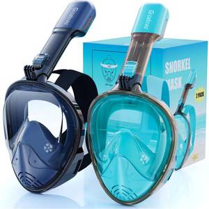 lot 1727 image: Greatever Full Face Snorkel Mask, Snorkeling Gear for Adults Youth