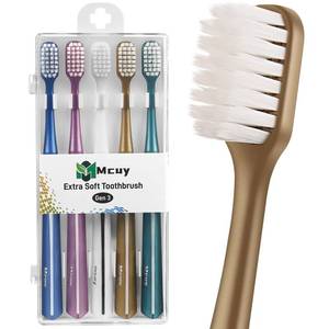 lot 2006 image: Mcuy GentleClean Pro Extra Soft Toothbrushes for Adults - Super Ultra Soft Bristles Manual Tooth Brush for Sensitive Gums, 4 Pack