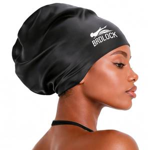 lot 2013 image: BRDLOCK Extra Large Swim Cap for Long Hair Braids Swimming Cap Adult Women