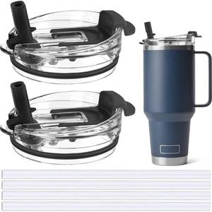lot 2031 image: Jmoe USA 42oz, 35oz, 30oz, 26oz Replacement Straw Lid For Yeti Rambler With Handle  Fits Reduce 40oz Tumblers  Fits Hydroflask Traveler 32oz & 40oz  2-in-1 Leak Proof Accessory (2-Pack)