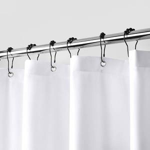lot 2032 image: downluxe Waterproof Fabric Shower Curtain Liner, White, 72 W x 72 L