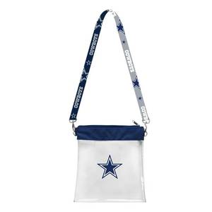 lot 2036 image: Littlearth NFL Clear Pattern Strap Bag Dallas Cowboys
