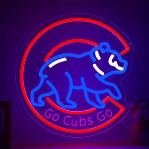 lot 2037 image: Baseball Neon Sign for Wall Decor Baseball LED Light Up Sign for Man Cave