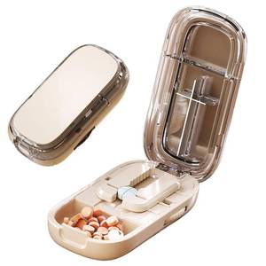 lot 2058 image: Pill Cutter for Cutting Multiple, 12 14 Pill Splitter for Large, Small and Tiny Pills, Portable Pills Cutter,Storage Organizer, Accurate Centering Alignment Device (White)
