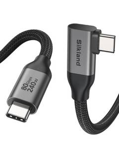 lot 2060 image: Silkland 80Gbps Right Angle USB 4 Cable for Thunderbolt 5 Cable 240W 4FT