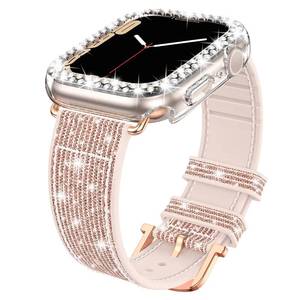lot 2384 image: Bling Silicone Band with Bumper Case for Apple Watch 40mm (Series 654SE)