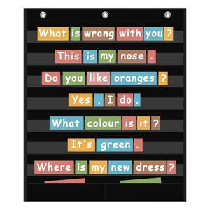 lot 2404 image: ANCOMEDO 72 Pockets Standard Pocket Chart, Clear 7 Pockets Words Chart with 2 Extra Storage Pocket for Classroom Home Office Use,Large Size33.2x 28 Letter Cards, Word Wall and Sentence Strips.