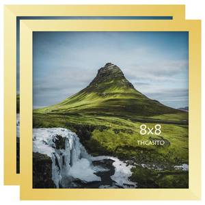 lot 2418 image: THCASITO Picture Frames 8x8 Gold Square Photo Frames for Desk or Wall Decor, Set of 2
