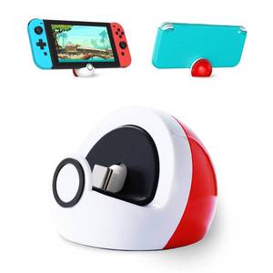 lot 2450 image: Antank Tiny Charging Stand Compatible with Nintendo SwitchSwitch LiteSwitch OLED, Portable Cute Switch Dock Station with USB-C Port for Switch Games, No Projection, Red&White