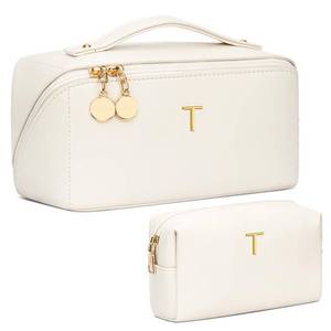 lot 2468 image: CLOUDWINGS Initial Makeup Bag Personalized Gift for Women Teen Girls