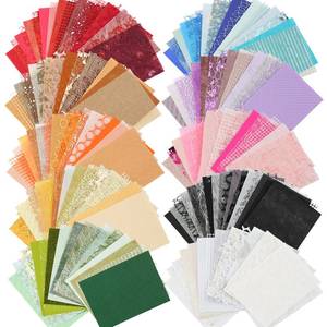lot 2484 image: 160 Sheets Textured Scrapbook Paper and Mesh Fabric Assorted Set