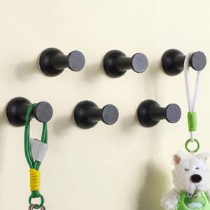 lot 2494 image: Otoolling 6 Pack Cute Wall Coat Hooks Wood Adhesive Coat Hanger Nordic Decorative Hooks for Classroom Bedroom Nursery Key Hat Hanging Rack(Black,Pushpin)