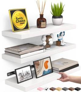 lot 7795 image: BAYKA White Floating Shelves 15.7in Set of 3