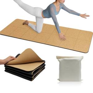 lot 7797 image: LILXIU Cork Yoga Mat 72x24 In 4mm with Storage Bag