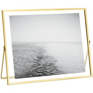lot 8075 image: eletecpro 10x8 Floating Picture Frame, Real Glass Cover, Gold, 1-Pack