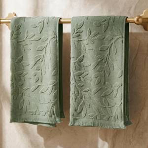 lot 8086 image: KIBAGA Decorative Hand Towels 2-Piece Set Sage