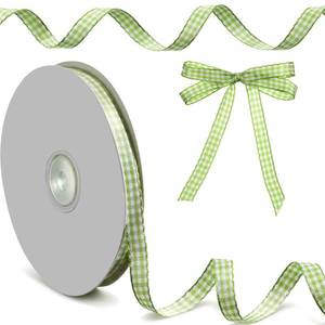 lot 8099 image: Dplolng Green Gingham Ribbon 38in x 50 Yards