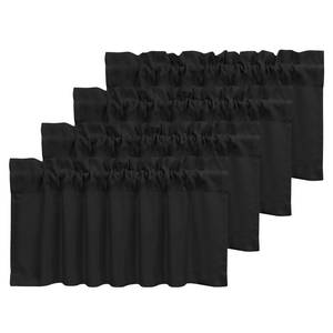 lot 8106 image: REWOMC 4-Panel Black Blackout Curtain Valances 52 x 18