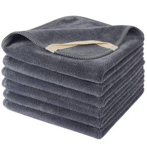 lot 8110 image: SINLAND Microfiber Facial Cloths 12x12 Grey 6-Pack