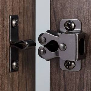 lot 8115 image: Keenkee Cabinet Latch Double Roller Catch, Black Nickel, 8-Pc