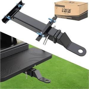 lot 9852 image: 10L0L Deluxe Golf Cart Trailer Hitch Kit, Fit for Square Steel Tube Backseat Footrest with 2 Receiver High-Strength, Seamless Compatible with Club Car, EZGO, Yamaha (Not for Plastic Rear Footrest)
