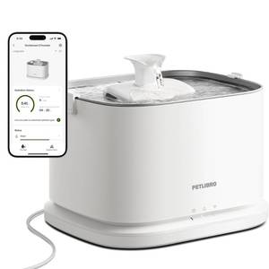 lot 9866 image: PETLIBRO Upgrade Cat Water Fountain Stainless Steel Tray, Dockstream 2 Cat Fountain Indoor, 3L101oz Auto Cat Fountains for Drinking, App Monitoring Pet Water Fountain Dog, 5G WiFi Cat Water Dispenser