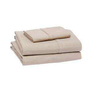 lot 9877 image: Amazon Basics Lightweight Super Soft Easy Care Microfiber 3-Piece Twin XL Sheet Set with 14-Inch Deep Pockets, Taupe, Solid