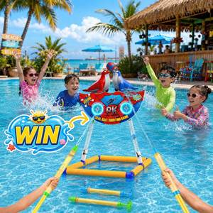lot 9884 image: DX DA XIN Pool Toys Games for Kids Party Set, 2-Player Water Gun Target Game with 2 Squirt Guns, Floating Shooting Toy for Summer Pool Beach Backyard, Birthday Gifts for Boys Girls Ages 3