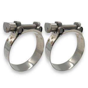 lot 10238 image: CHUN YUNG DA TT Heavy Duty Hose Clamps, T-Bolt Clamp Fits 3-Inch OD Exhaust Pipe, Adjustable 74-79mm (2.91-3.11), 304 Stainless Steel Solid T-Nuts and Wide Band, 2 Pack