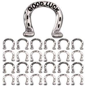 lot 10255 image: RoundFunny 24 Pcs Horseshoe Luck Charms, Pocket Tokens, Silver