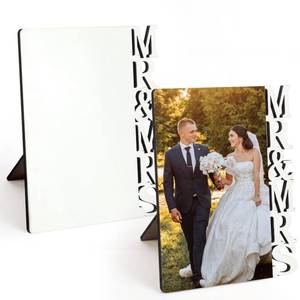 lot 10258 image: Novabright 2 Pcs Wedding Sublimation Blank 5x7 Mr Mrs DIY Photo Frame