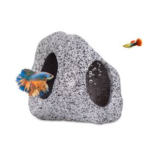 lot 10259 image: Ameliade Betta Fish Tank Rock Cave Decor Aquarium Accessories, Medium